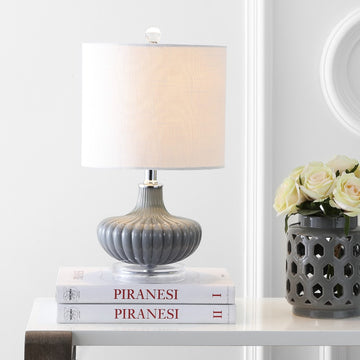 Kamille 18" Glass and Lucite LED Table Lamp - JONATHAN Y